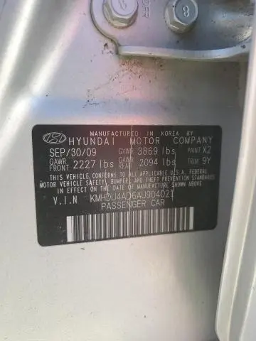 2010 HYUNDAI ELANTRA BLUE