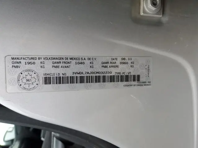 2012 VOLKSWAGEN JETTA TDI  