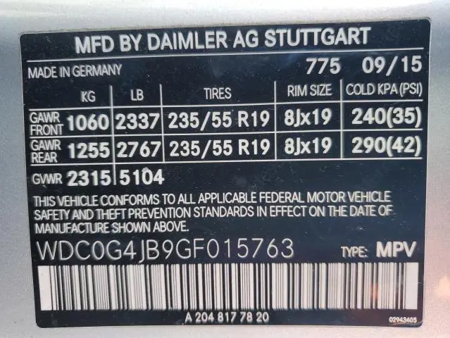 2016 MERCEDES-BENZ GLC 300  