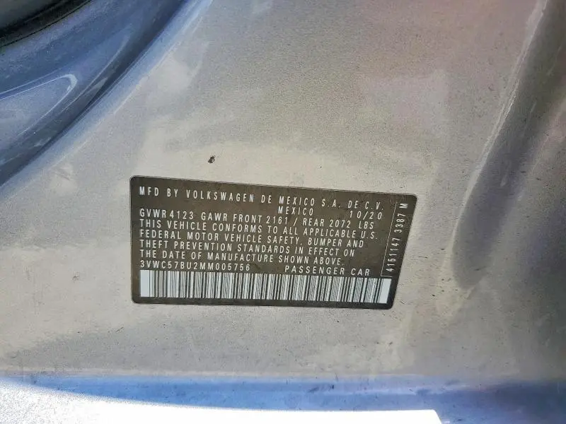 2021 VOLKSWAGEN JETTA S  
