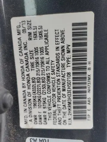 2014 HONDA CR-V LX  