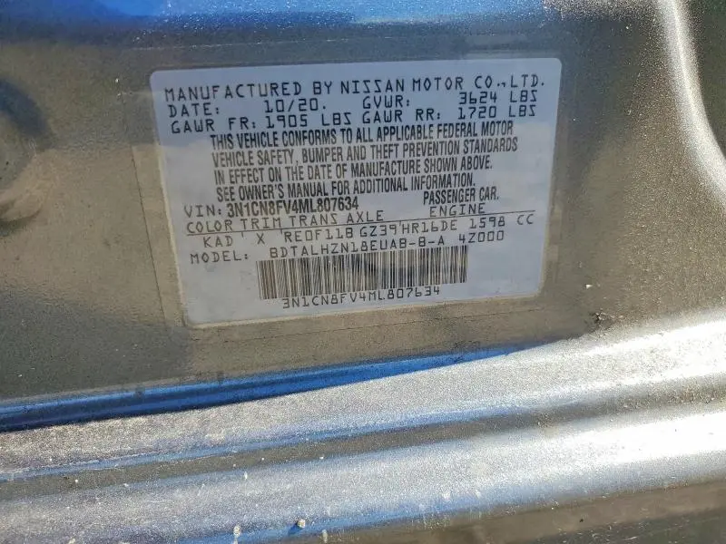 2021 NISSAN VERSA SR  