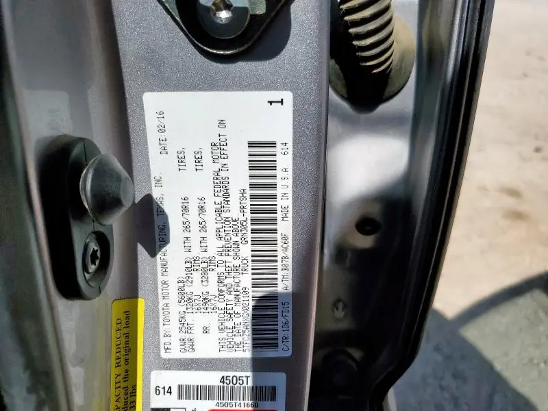 2016 TOYOTA TACOMA DOUBLE CAB  