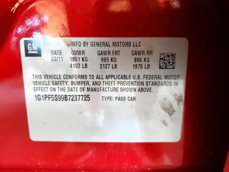 2011 CHEVROLET CRUZE LT  