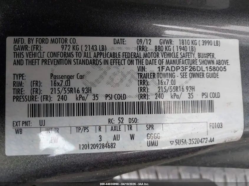 2013 FORD FOCUS SE