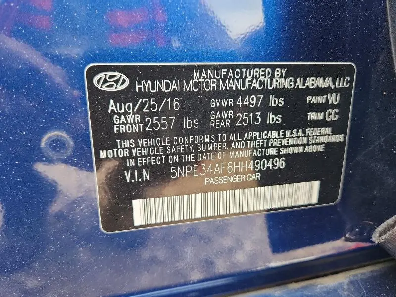 2017 HYUNDAI SONATA SPORT  