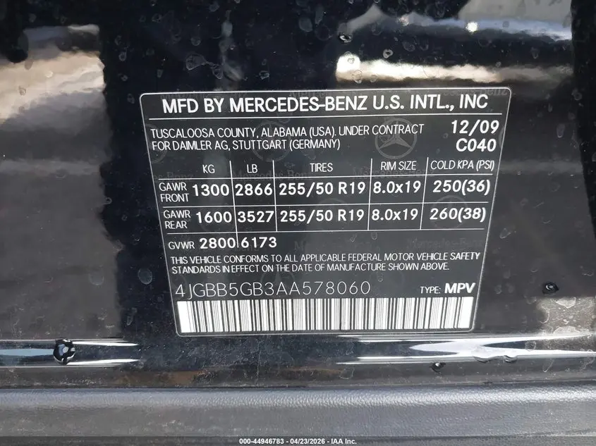 2010 MERCEDES-BENZ ML 350  