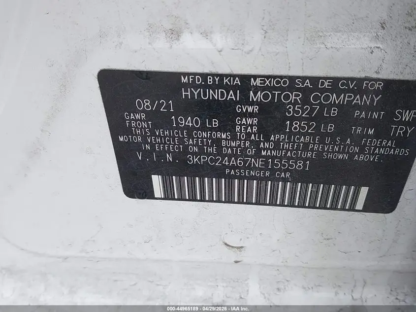 2022 HYUNDAI ACCENT SE