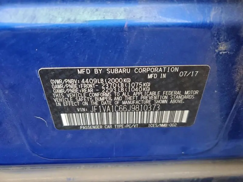 2018 SUBARU WRX PREMIUM  