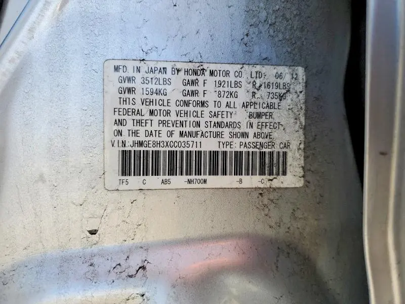 2012 HONDA FIT   