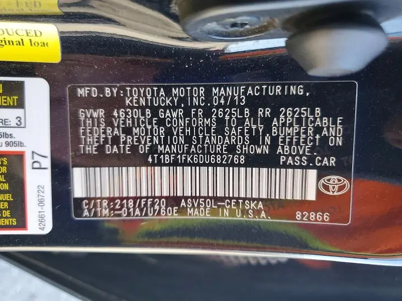 2013 TOYOTA CAMRY SE  