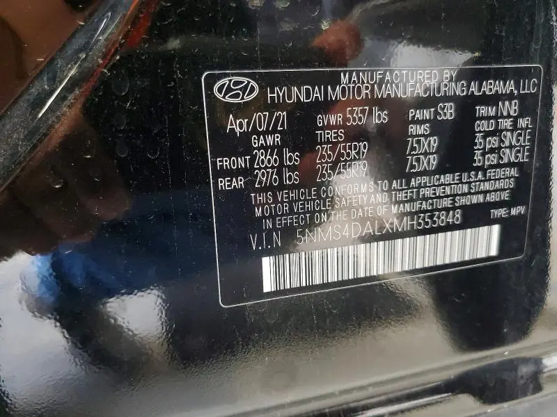 2021 HYUNDAI SANTA FE LIMITED  