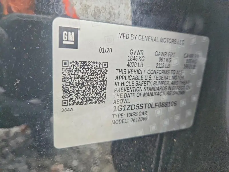 2020 CHEVROLET MALIBU LT  