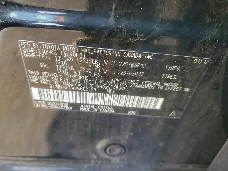 2017 TOYOTA RAV4 LE  