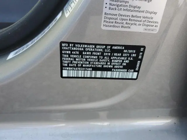 2014 VOLKSWAGEN PASSAT SE