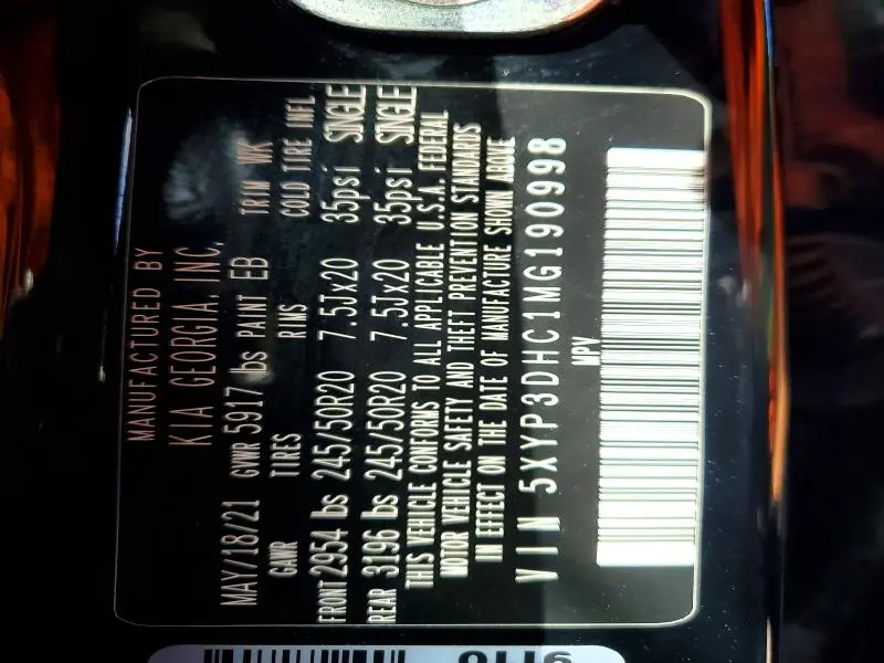 2021 KIA TELLURIDE EX  