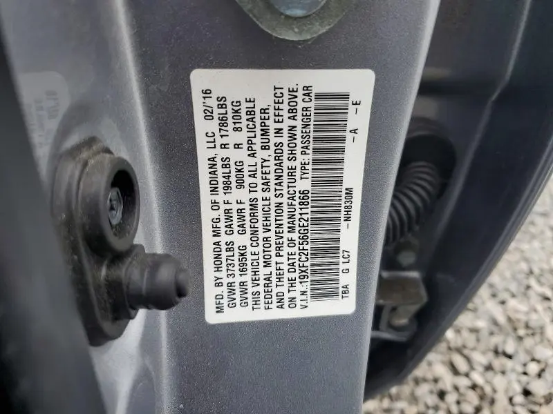 2016 HONDA CIVIC LX  