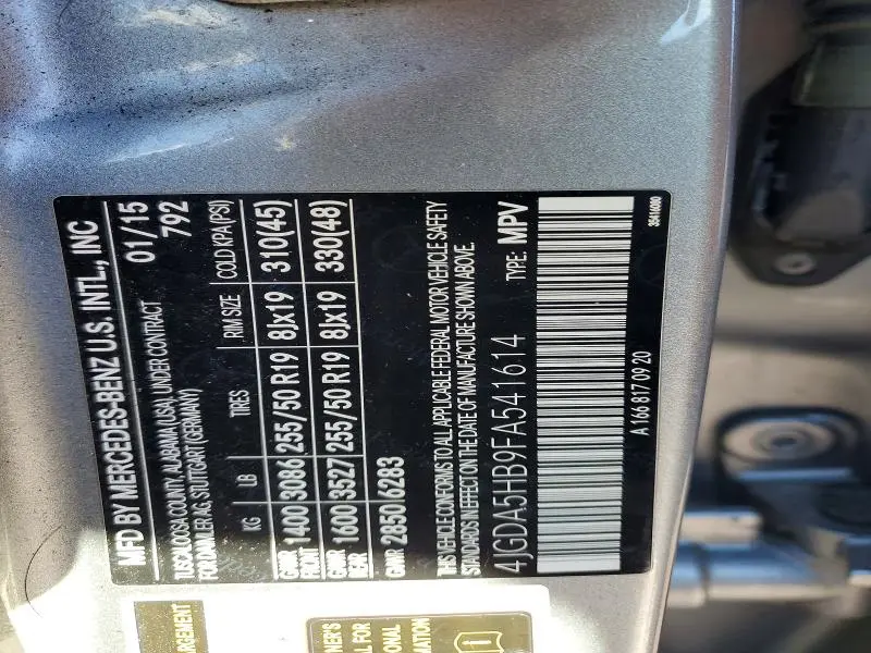 2015 MERCEDES-BENZ ML 350 4MATIC  