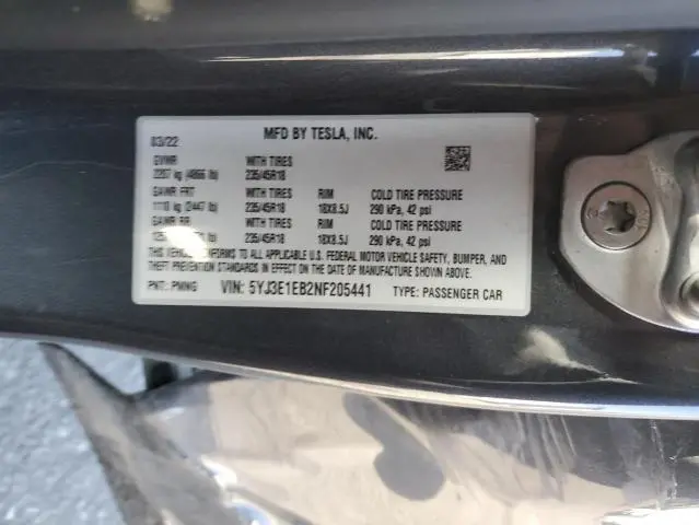 2022 TESLA MODEL 3   