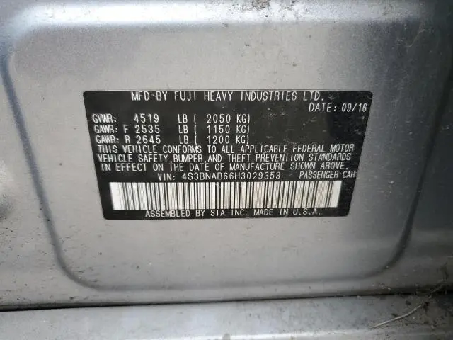 2017 SUBARU LEGACY 2.5I