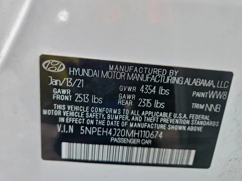 2021 HYUNDAI SONATA LIMITED  