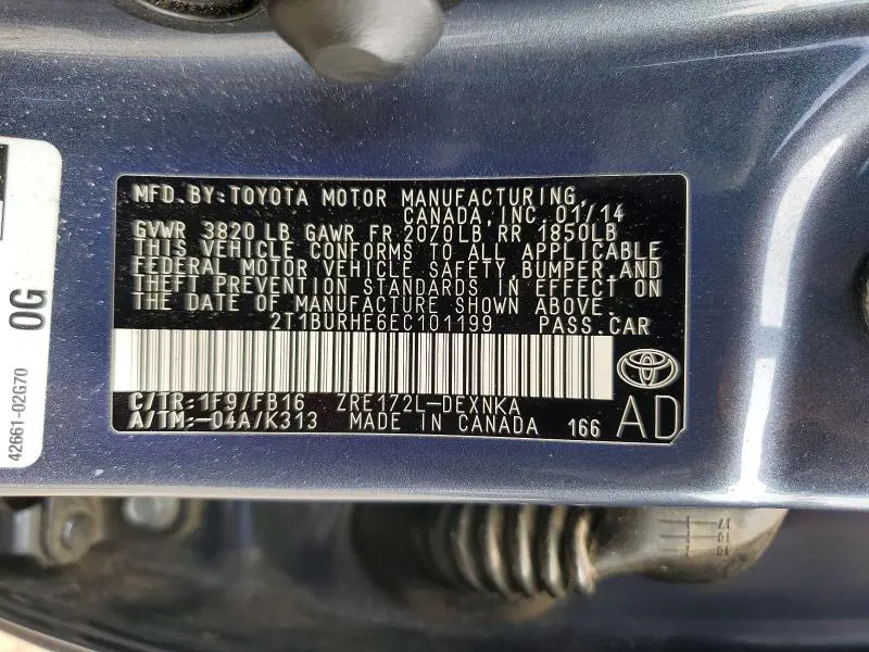 2014 TOYOTA COROLLA LE  