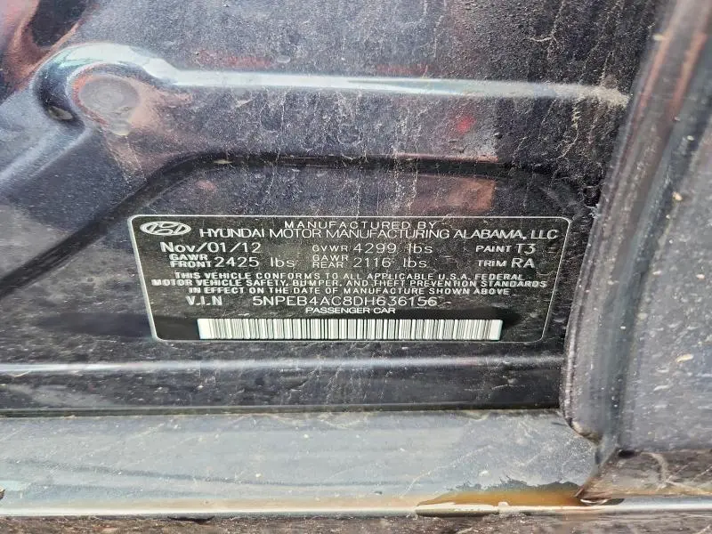 2013 HYUNDAI SONATA GLS  