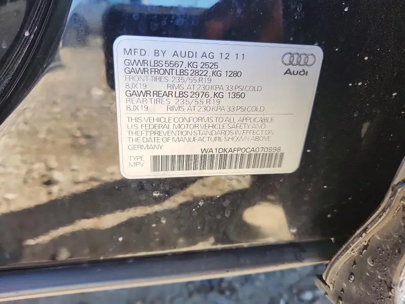 2012 AUDI Q5 PREMIUM PLUS  
