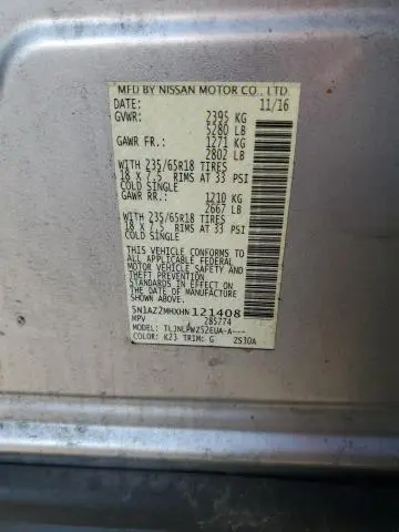 2017 NISSAN MURANO S  