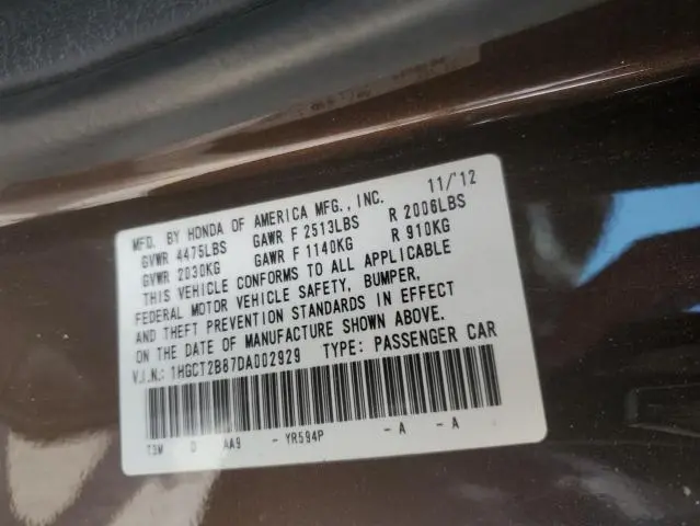 2013 HONDA ACCORD EXL  