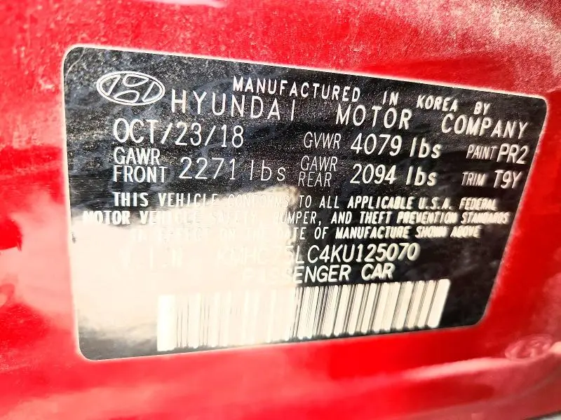 2019 HYUNDAI IONIQ SEL  