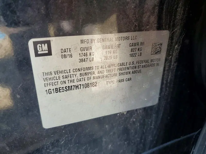 2017 CHEVROLET CRUZE LT  