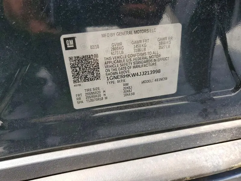 2018 CHEVROLET TRAVERSE LT  