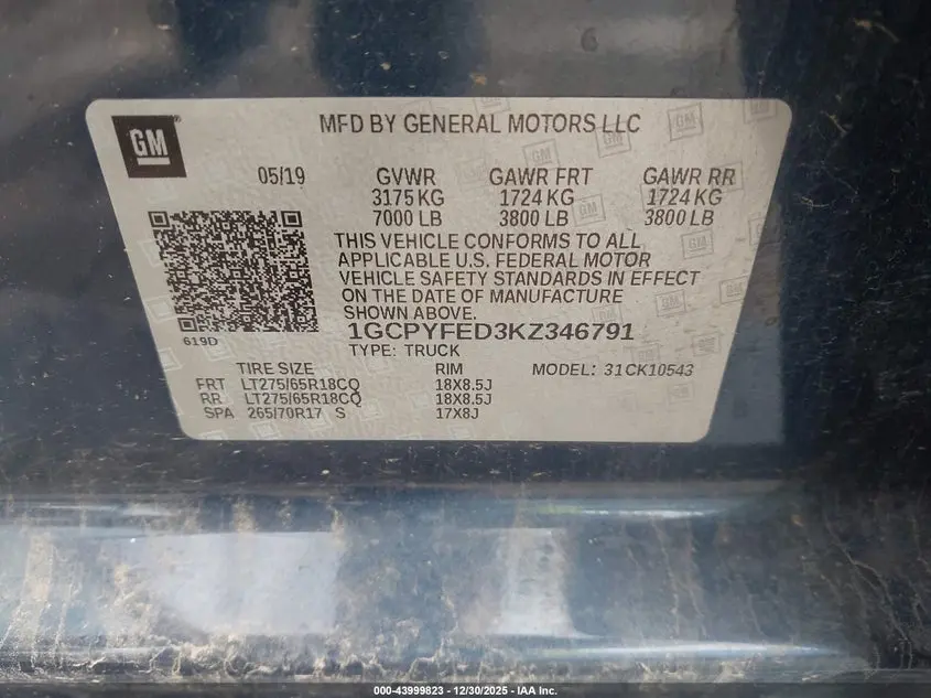 2019 CHEVROLET SILVERADO 1500 LT TRAIL BOSS