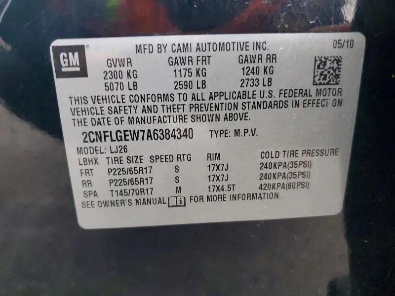 2010 CHEVROLET EQUINOX LTZ  