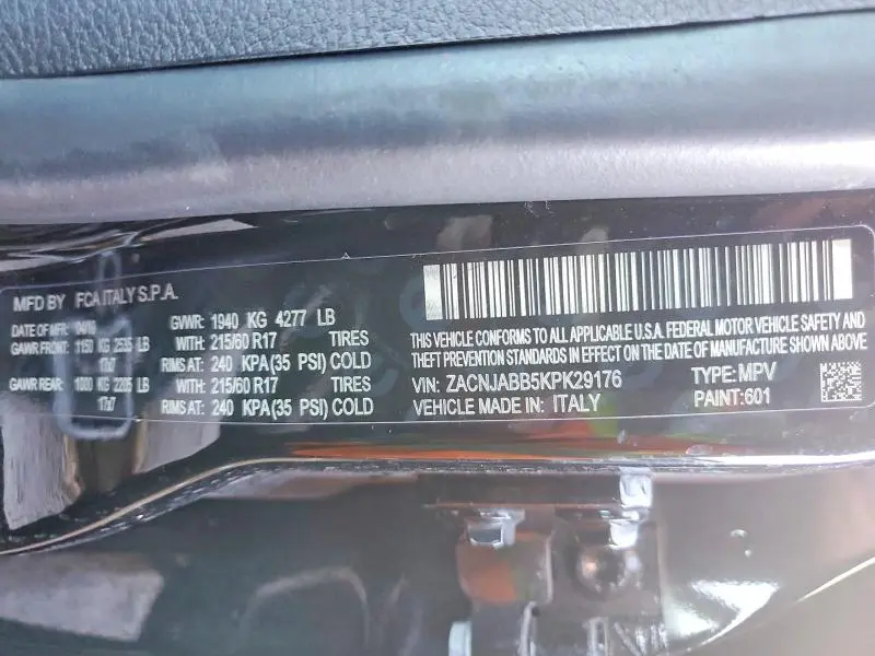 2019 JEEP RENEGADE LATITUDE  