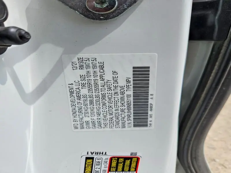 2022 HONDA ODYSSEY TOURING  