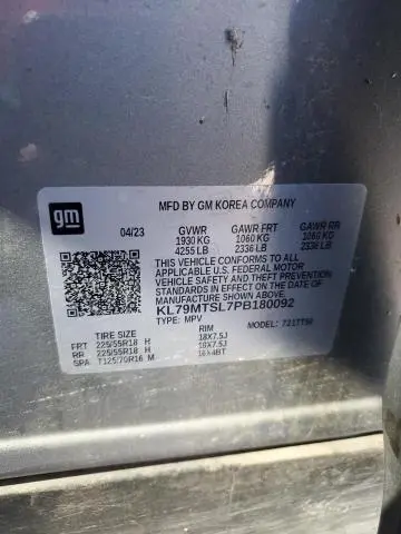 2023 CHEVROLET TRAILBLAZER RS  