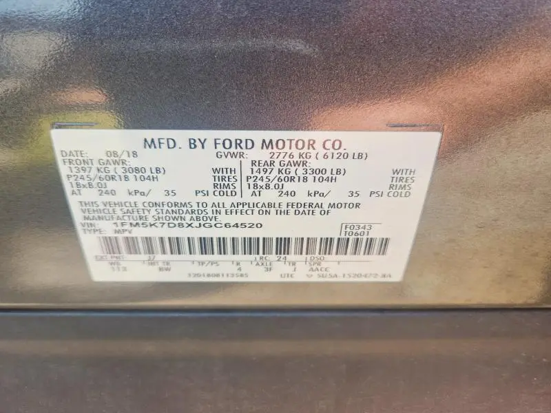 2018 FORD EXPLORER XLT  