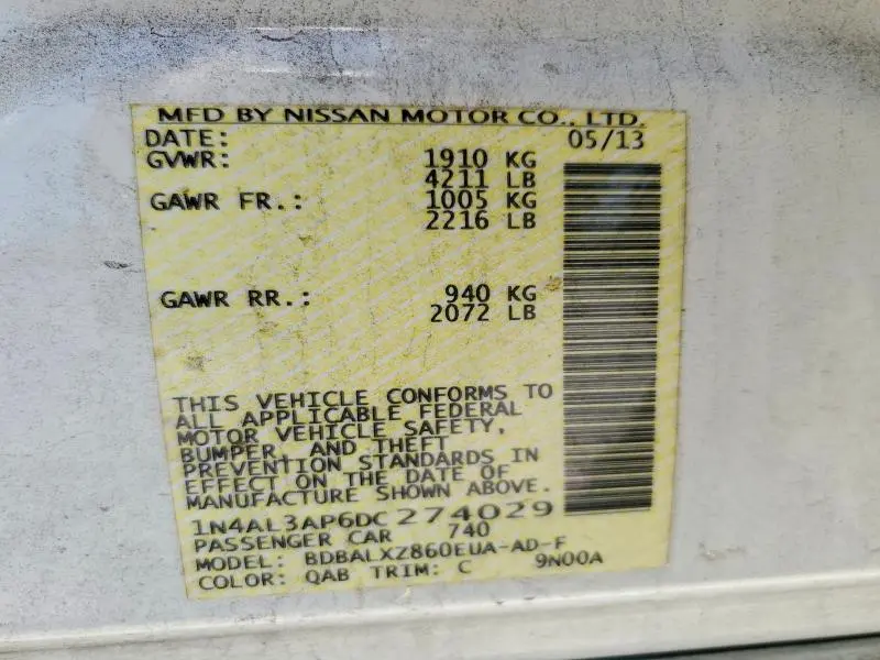 2013 NISSAN ALTIMA 2.5  