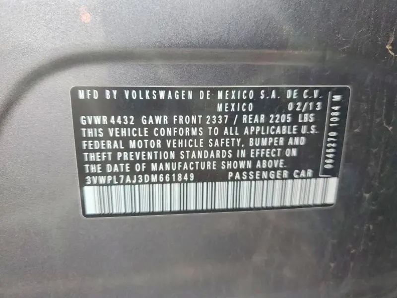 2013 VOLKSWAGEN JETTA TDI  