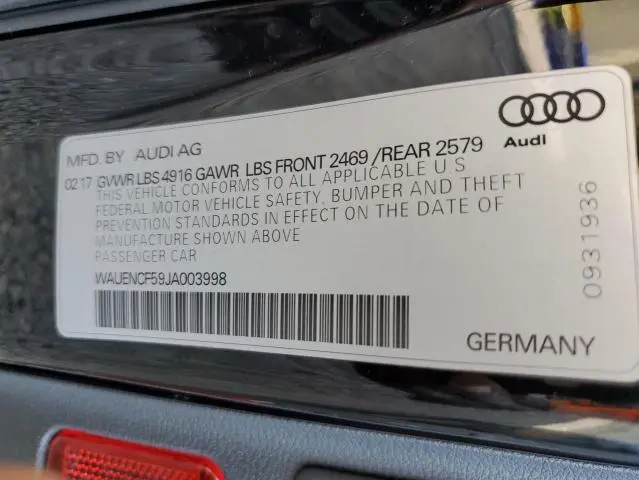2018 AUDI A5 PREMIUM PLUS S-LINE