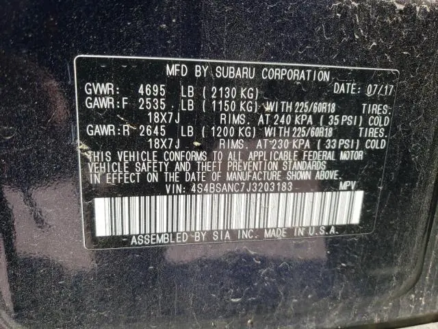 2018 SUBARU OUTBACK 2.5I LIMITED  