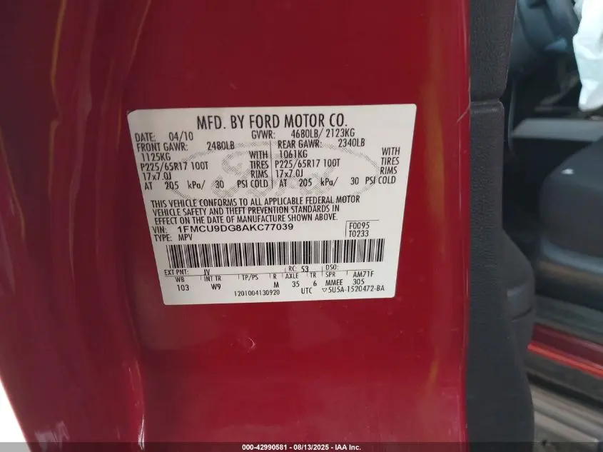 2010 FORD ESCAPE XLT