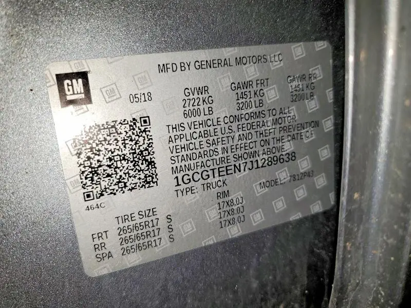 2018 CHEVROLET COLORADO ZR2  