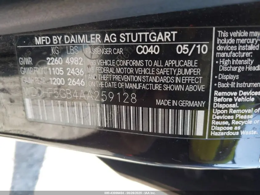 2010 MERCEDES-BENZ E 350  