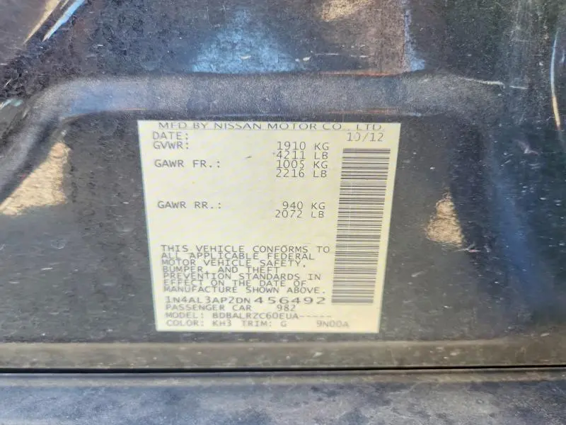 2013 NISSAN ALTIMA 2.5  