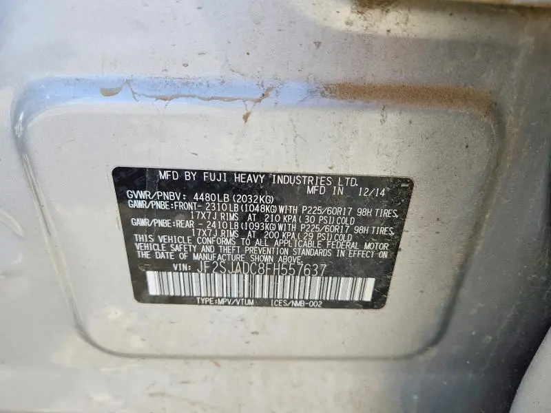 2015 SUBARU FORESTER 2.5I PREMIUM  
