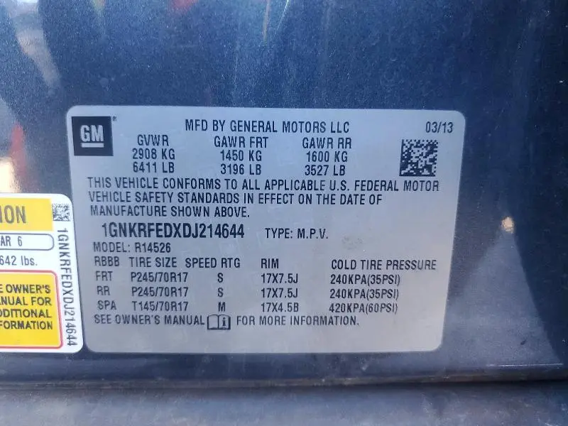 2013 CHEVROLET TRAVERSE LS  