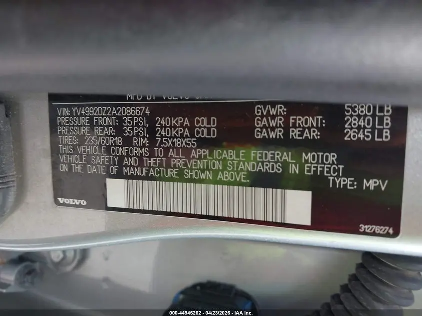2010 VOLVO XC60 T6/T6 R-DESIGN